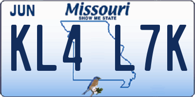 MO license plate KL4L7K