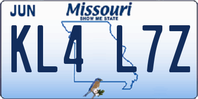 MO license plate KL4L7Z