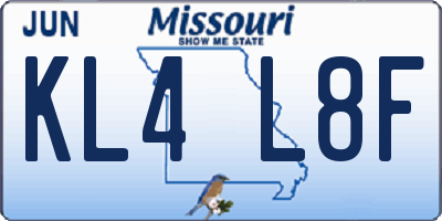 MO license plate KL4L8F