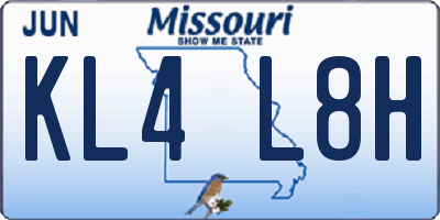 MO license plate KL4L8H