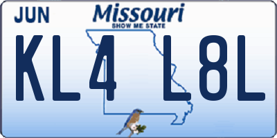 MO license plate KL4L8L