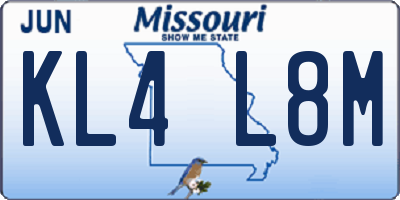 MO license plate KL4L8M