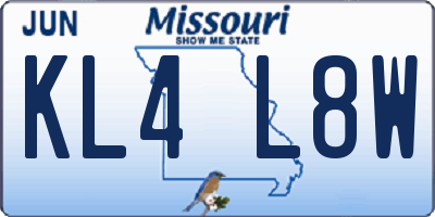 MO license plate KL4L8W