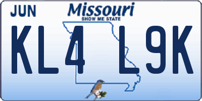 MO license plate KL4L9K