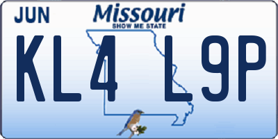 MO license plate KL4L9P