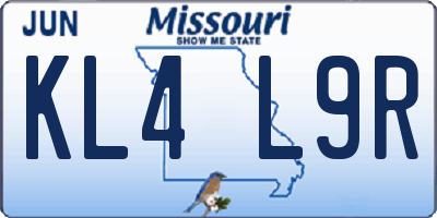 MO license plate KL4L9R