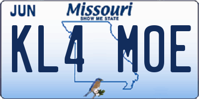 MO license plate KL4M0E
