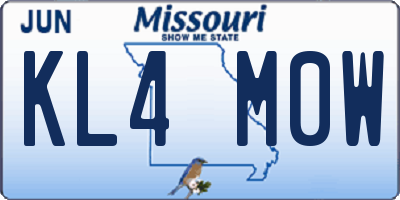 MO license plate KL4M0W