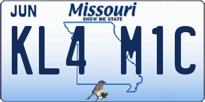 MO license plate KL4M1C