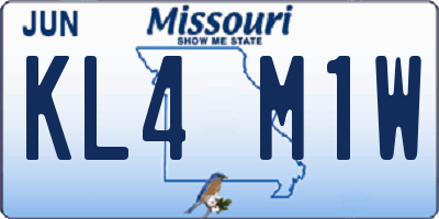 MO license plate KL4M1W