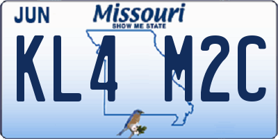 MO license plate KL4M2C