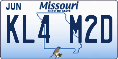 MO license plate KL4M2D