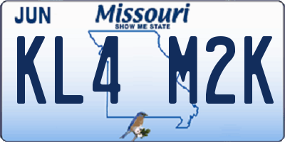 MO license plate KL4M2K