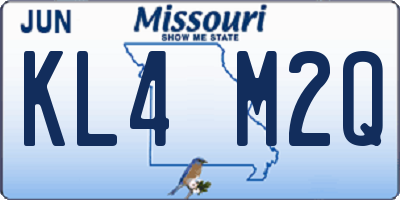 MO license plate KL4M2Q