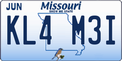 MO license plate KL4M3I