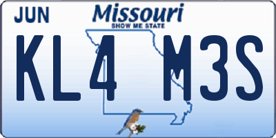 MO license plate KL4M3S