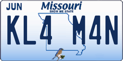 MO license plate KL4M4N