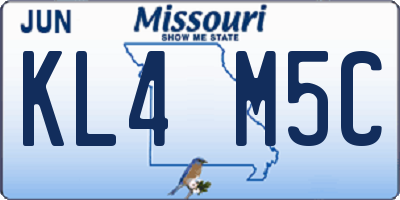 MO license plate KL4M5C