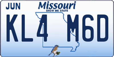 MO license plate KL4M6D
