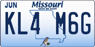 MO license plate KL4M6G