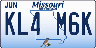 MO license plate KL4M6K