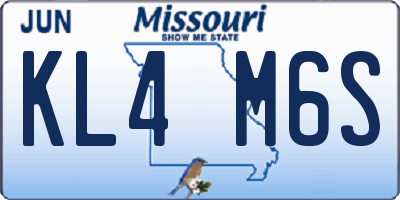 MO license plate KL4M6S