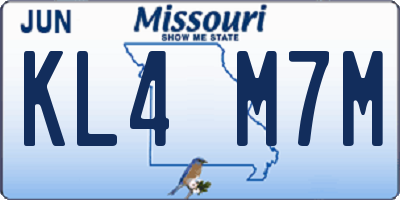 MO license plate KL4M7M