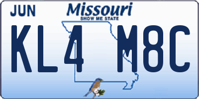 MO license plate KL4M8C