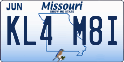 MO license plate KL4M8I