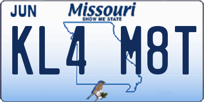 MO license plate KL4M8T