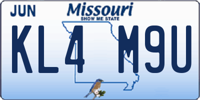 MO license plate KL4M9U