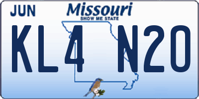 MO license plate KL4N2O