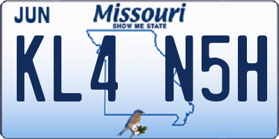MO license plate KL4N5H