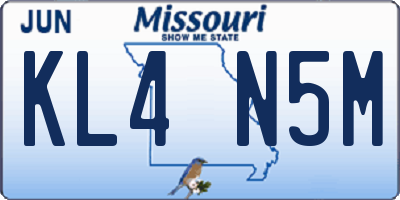 MO license plate KL4N5M