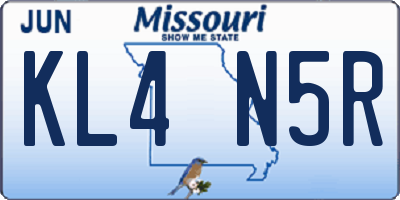 MO license plate KL4N5R