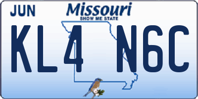 MO license plate KL4N6C