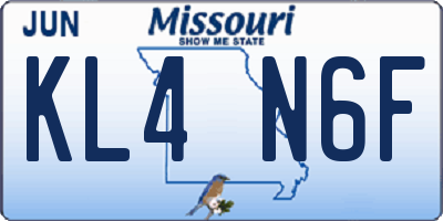 MO license plate KL4N6F