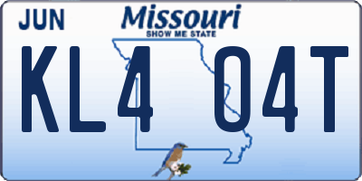 MO license plate KL4O4T