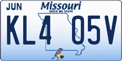 MO license plate KL4O5V