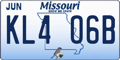 MO license plate KL4O6B