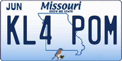 MO license plate KL4P0M
