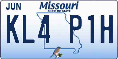 MO license plate KL4P1H