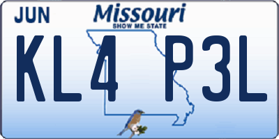 MO license plate KL4P3L