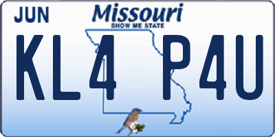 MO license plate KL4P4U