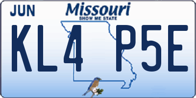 MO license plate KL4P5E