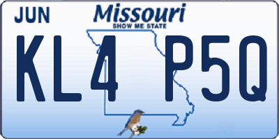 MO license plate KL4P5Q