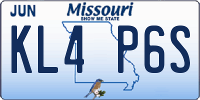 MO license plate KL4P6S
