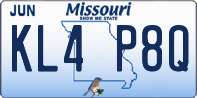 MO license plate KL4P8Q