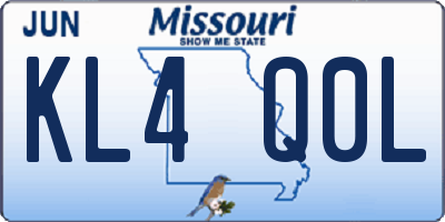 MO license plate KL4Q0L