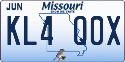 MO license plate KL4Q0X